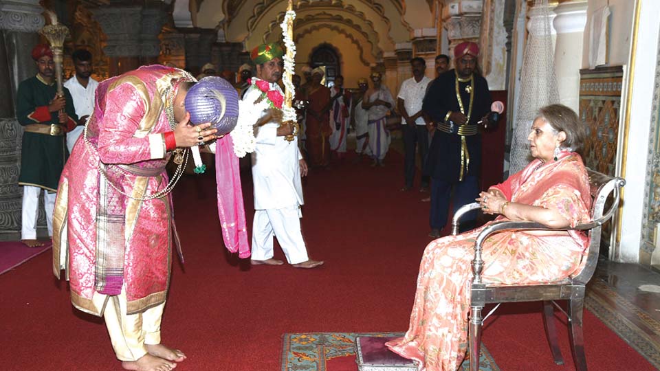 Khas Durbar at Mysore Palace Yaduveer ascends Golden Throne