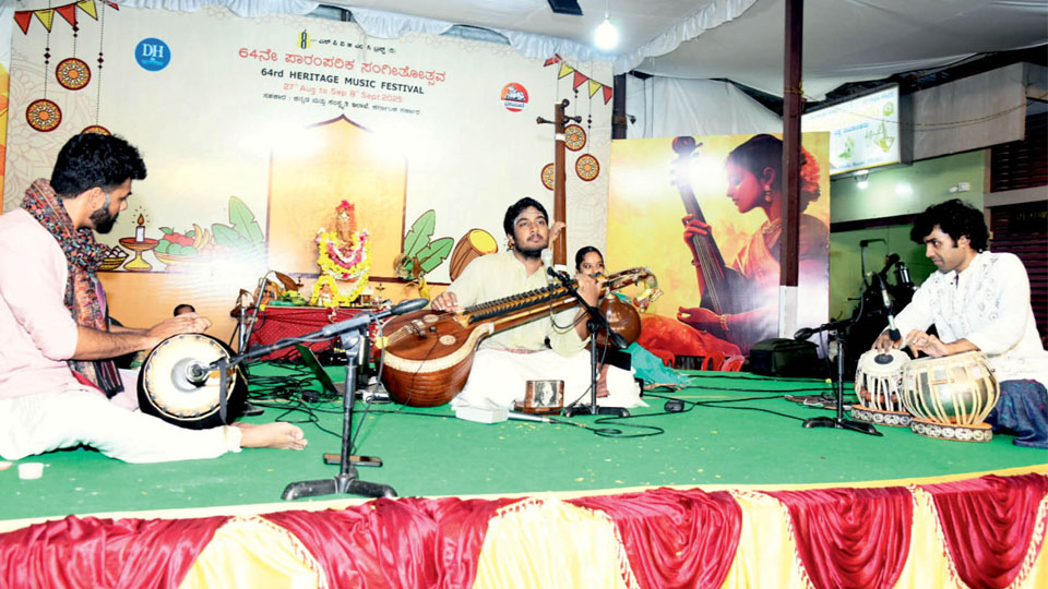 Veena, flute and vocal concerts mesmerise gathering at 8th Cross Ganesha Pandal