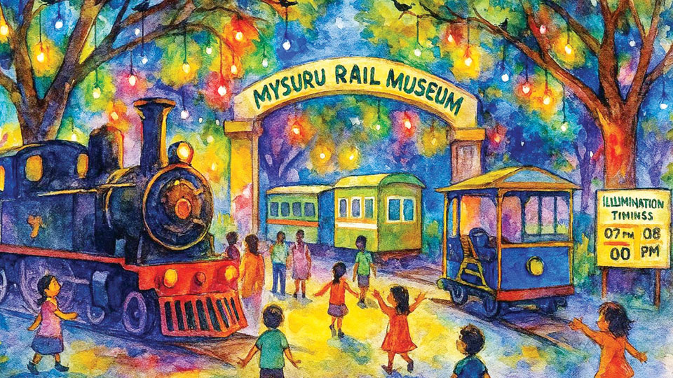 Dasara: Special illumination at Mysuru Rail Museum
