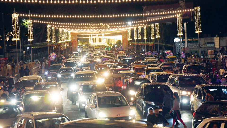 City aglow… But roads jammed