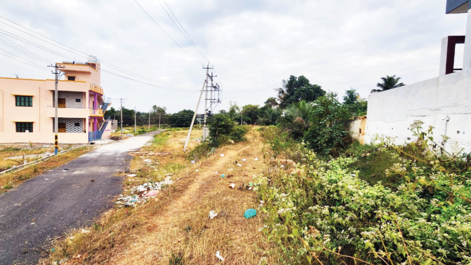 Canal land used for layout at Belagola!