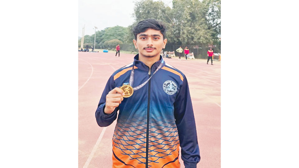 Wins gold in athletics