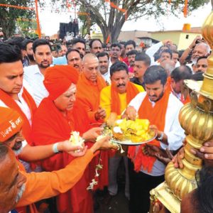 Grand Hanuma Jayanti procession at Hunsur