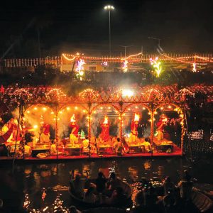 Aarti, Laksha Deepotsava draw crowds at River Kapila