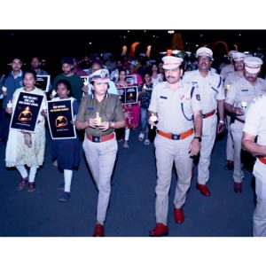 Road Safety Month by City Traffic Police: Candlelight march mourns death of helmetless riders