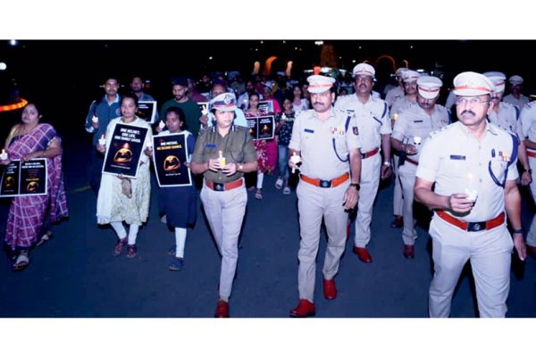 Road Safety Month by City Traffic Police: Candlelight march mourns death of helmetless riders