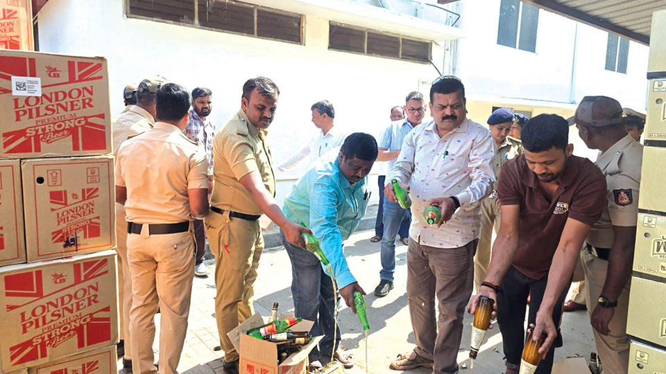 Unsold and expired liquor, beer destroyed