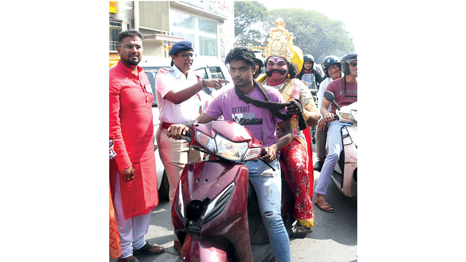 Lord Yama rides scooter…