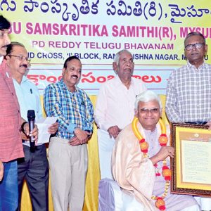 City’s Telugu Samskritika Samithi felicitates ‘Millet Man of India’