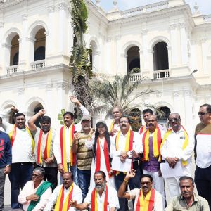 Protest in Mysuru against Stadium in T. Narasipur Filature Factory