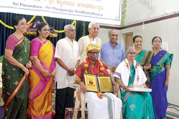 'Nadasurabhi' title awarded to Vid. V. Nanjundaswamy