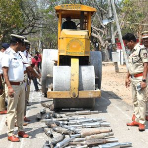 Do not crush silencers and damage roads