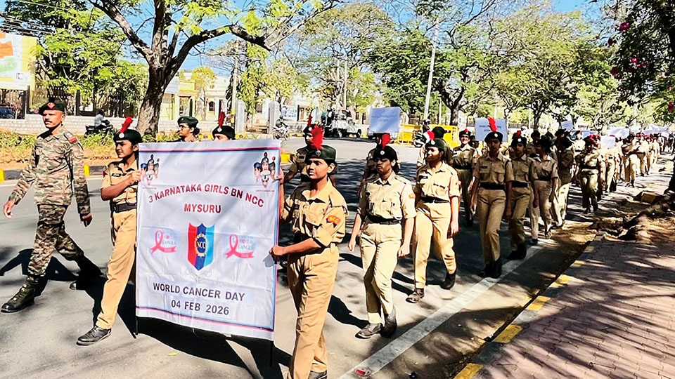NCC Cadets’ Awareness Rally, Lecture mark World Cancer Day