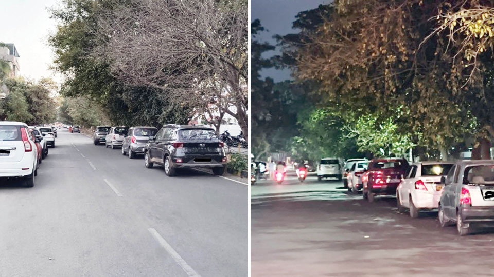 Traffic chaos on Gaganachumbi Double Road in Kuvempunagar