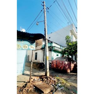 Dangerous electric pole at Ashokapuram