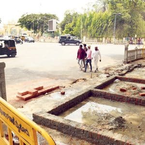 Footpath becomes... Tonga Stand