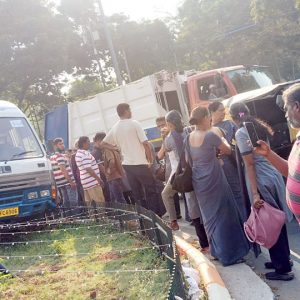 Vehicle ploughs into Elephant Statue Circle; grills damaged