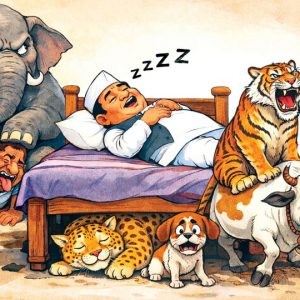 Cat naps under the bed while… Government snores on top