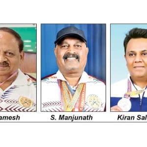 Medal winners in State-level shooting championship