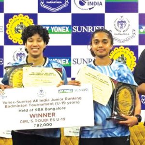 Yonex-Sunrise All India Junior (U-19) Ranking Badminton Tournament 2026 : Diya Bheemaiah of Kodagu clinches doubles title
