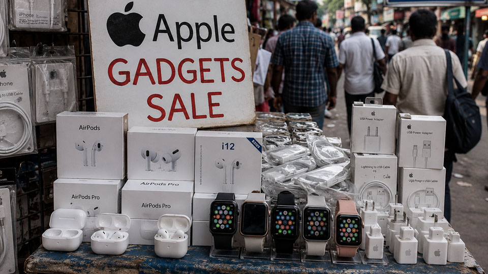 Sale of fake Apple gadgets on K.T. Street: 9 shops booked