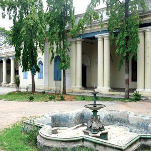 Portion of heritage Sanskrit Pathashala’s wall caves in