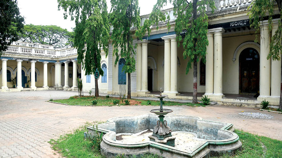 Portion of heritage Sanskrit Pathashala’s wall caves in