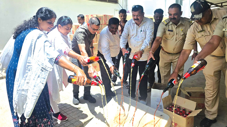 Over 12,000 litres unsold liquor, beer destroyed