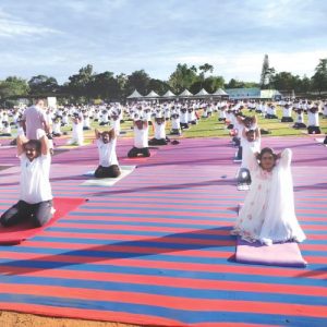 Mass Yoga session held at Manasagangothri 