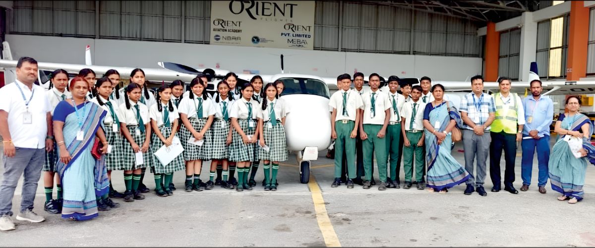 Aviation familiarisation visit for school children at Mysore Airport 