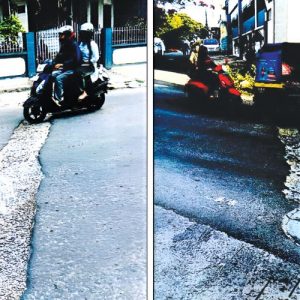 Two road cuttings causing hardship