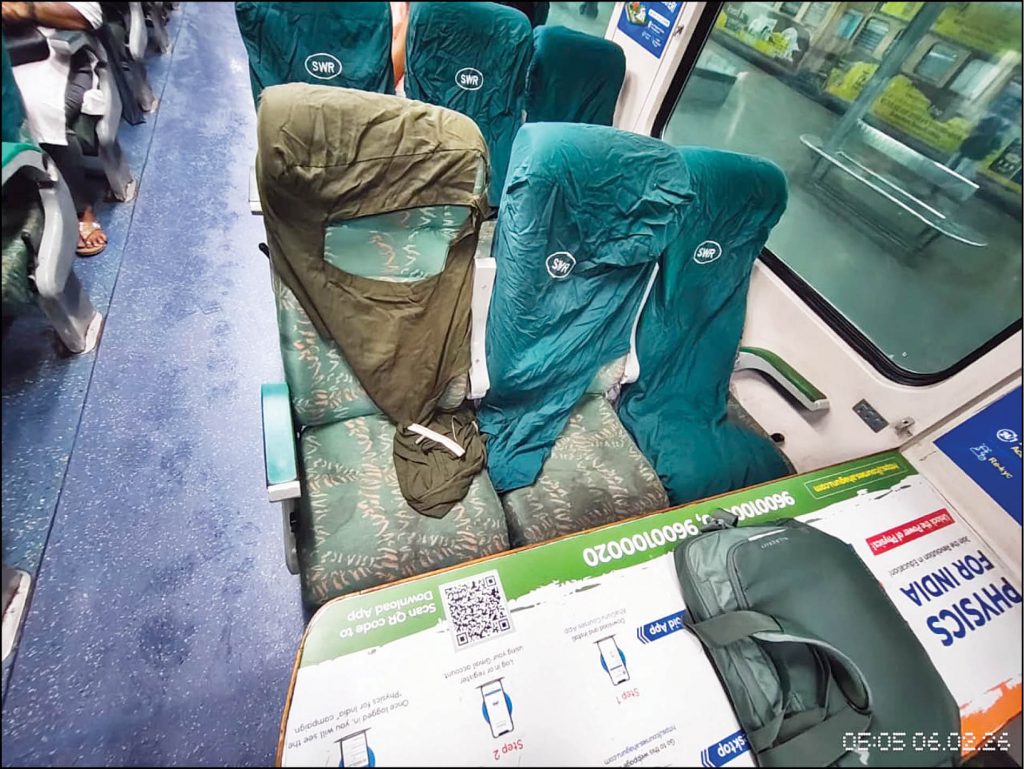 Clean the seats in train coaches