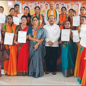 BJP Mahila Morcha District Unit office-bearers installed