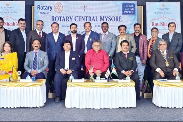Rotary Central Mysore team installed