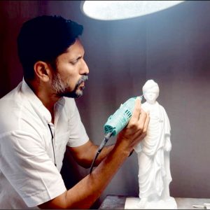 Arun Yogiraj carves miniature marble statue of Swami Vivekananda for Modi