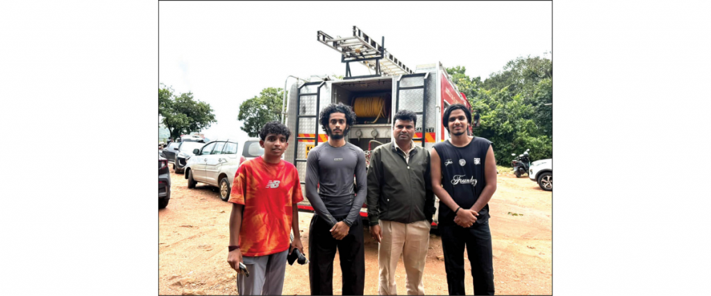 Two students cross safety fence at Mallalli Falls; rescued