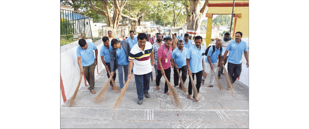 MLC Raghu Kautilya launches Ch. Hill steps cleaning drive