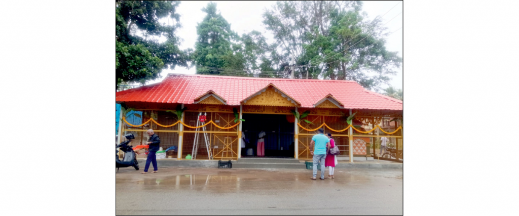 Temple built on footpath?