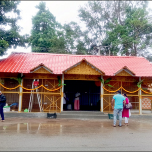 Temple built on footpath?