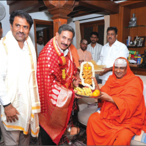 Minister Balakrishna seeks Suttur Mutt Seer’s blessings