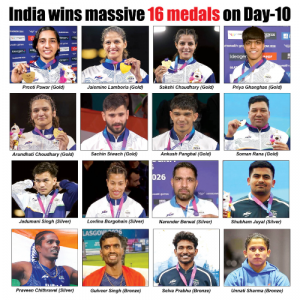 India wins massive 16 medals on Day-10