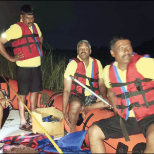 Sudden water release from KRS Dam: 2 people, 6 cattle stranded; rescued  