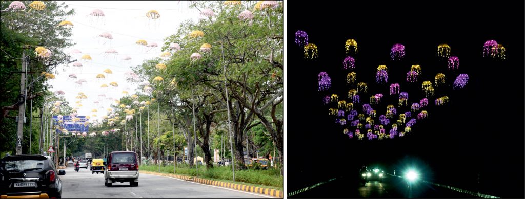 Trees spared, Bamboo Baskets light up Dasara