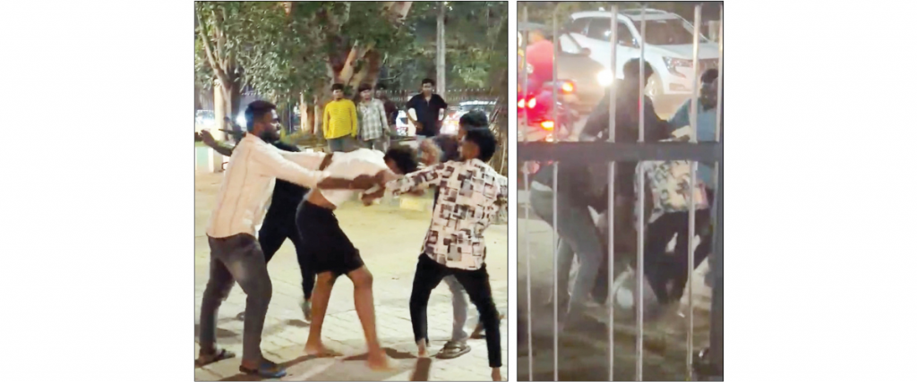 Youth thrashed outside college  