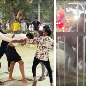 Youth thrashed outside college