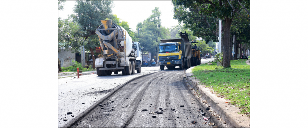 White-topping work erases cycling track
