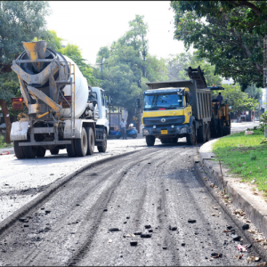 White-topping work erases cycling track