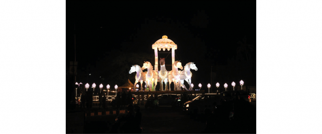 Krishnarjuna Chariot replica at Millennium Circle 