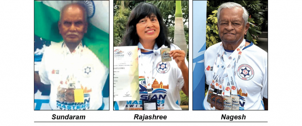 Sundaram Basappa, Rajashree and Nagesh bag medals