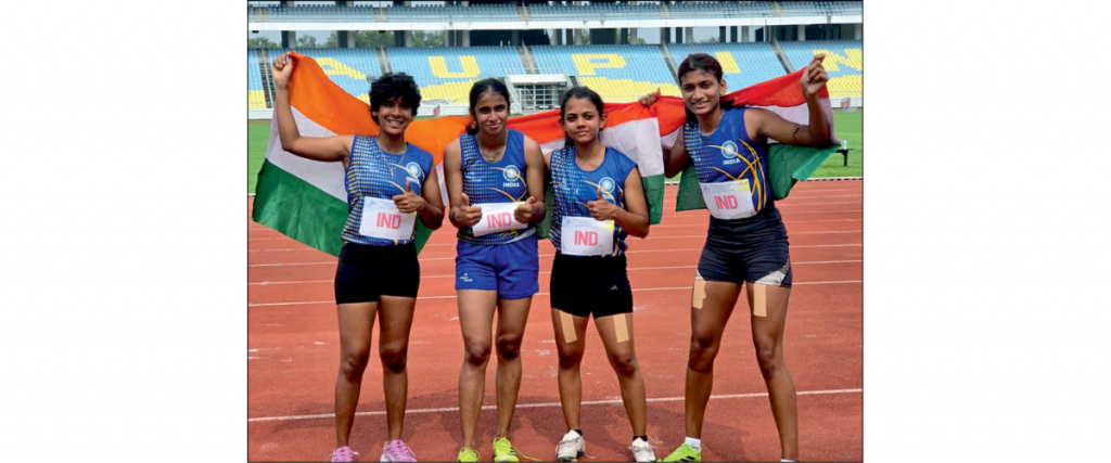 City’s Rishitha wins bronze in 4×100 mts relay